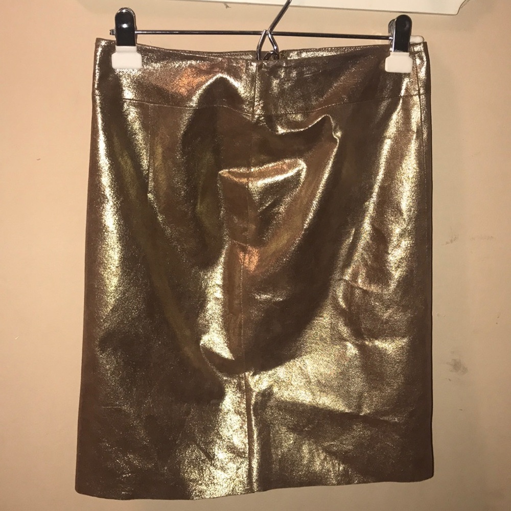 Golden Bronze suede skirt